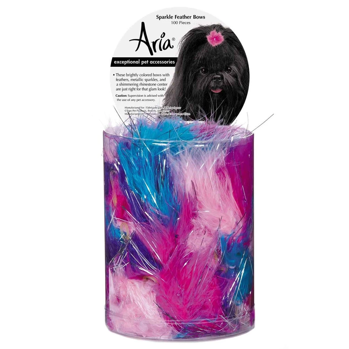Aria Sparkle Feather Bows 100-Piece Canisters 1 Aria Sparkle Feather Bows 100-Piece Canisters