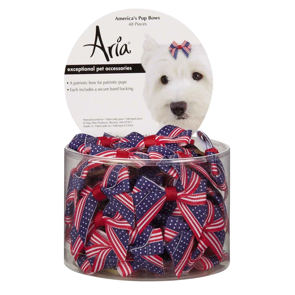 Aria Americana Pup Bow Canister 48 Pieces 1 Aria Americana Pup Bow Canister 48 Pieces