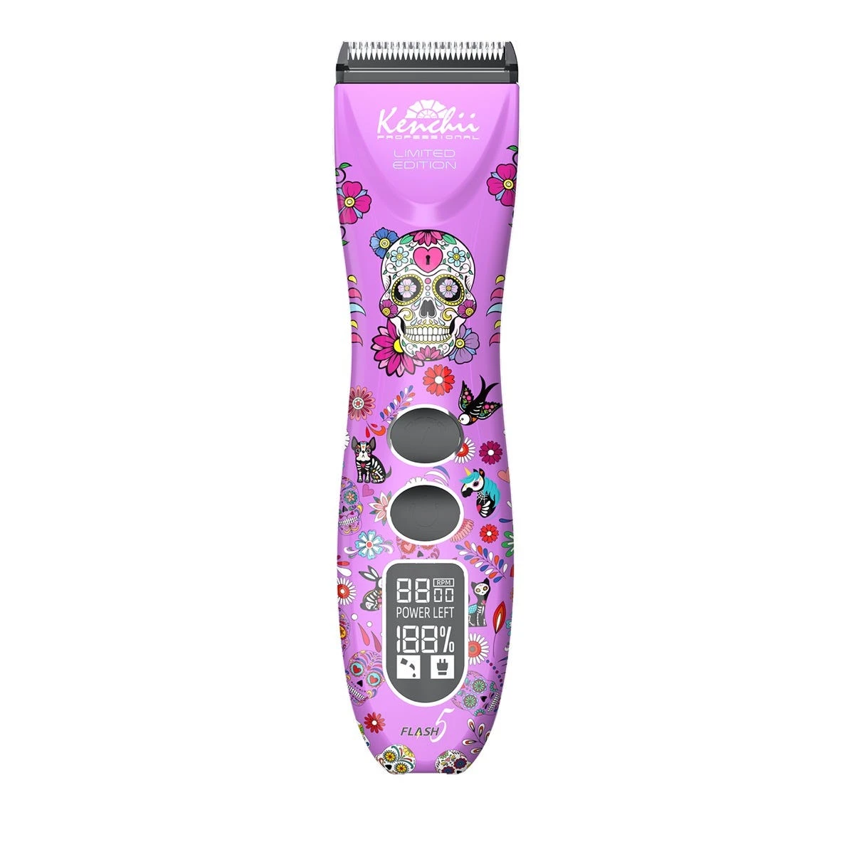 Kenchii Flash5 5-in-1 Digital Cordless Clipper Purple Dogs Edition 1 Kenchii Flash5 5-in-1 Digital Cordless Clipper Purple Dogs Edition